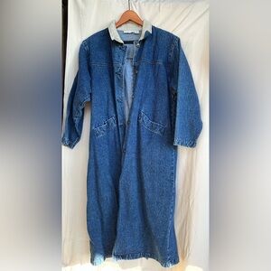 Blue Denim Maxi Long Coat